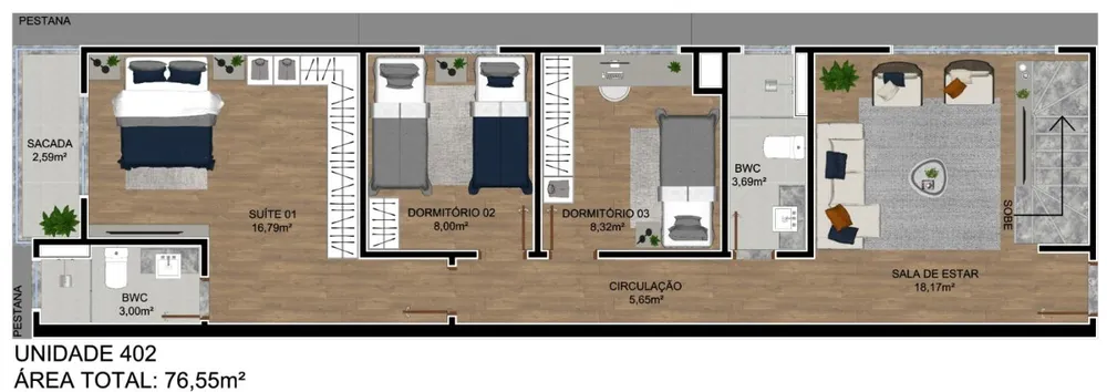 Apartamento, 3 quartos, 79 m² - Foto 12