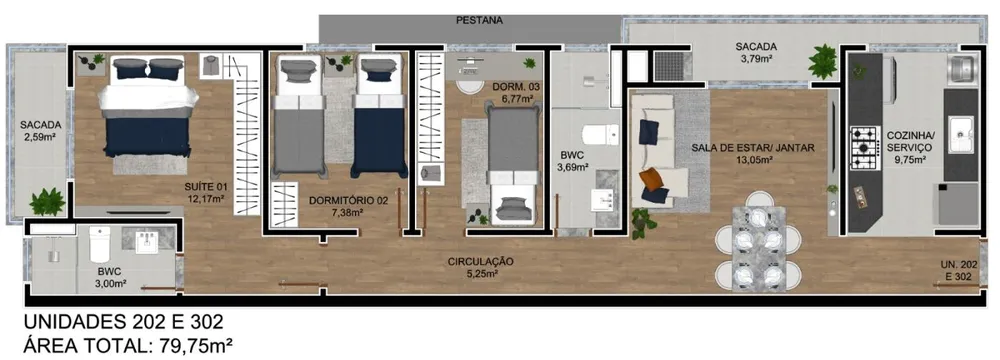 Apartamento, 3 quartos, 79 m² - Foto 8