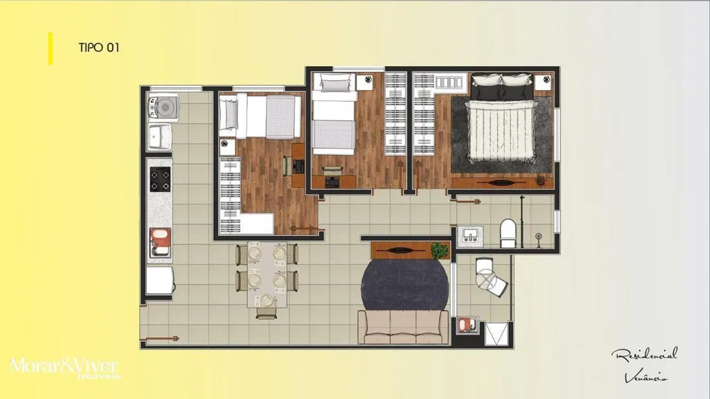Apartamento, 3 quartos, 63 m² - Foto 3