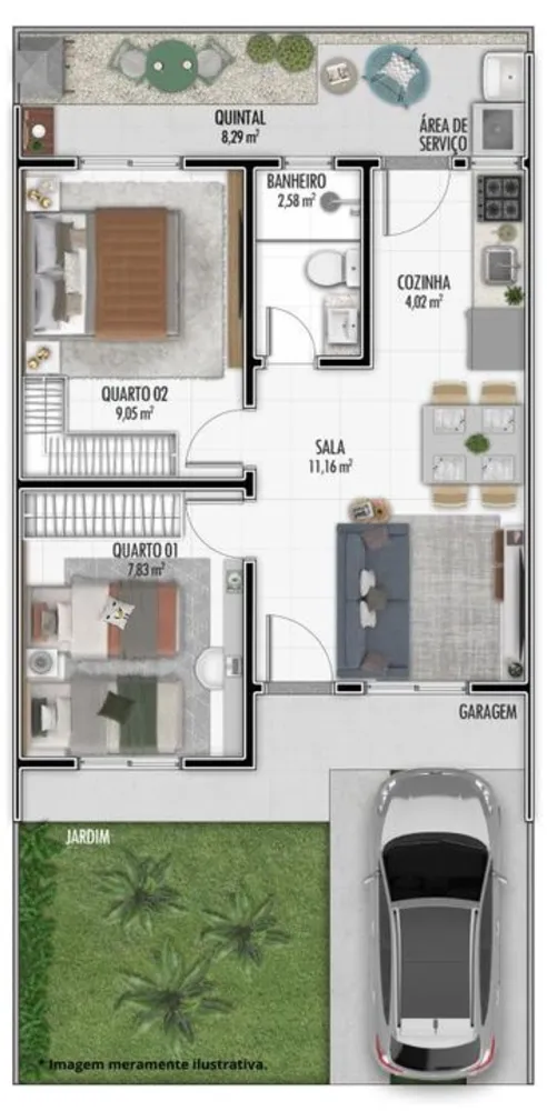 Casa, 2 quartos, 42 m² - Foto 10