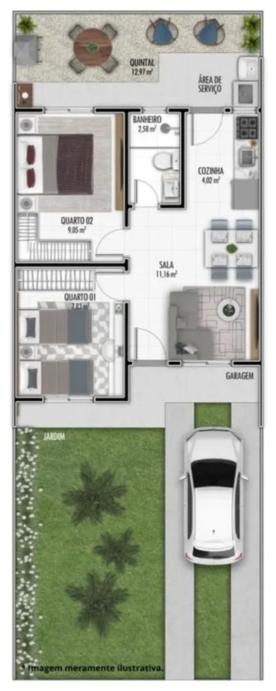 Casa, 2 quartos, 42 m² - Foto 11