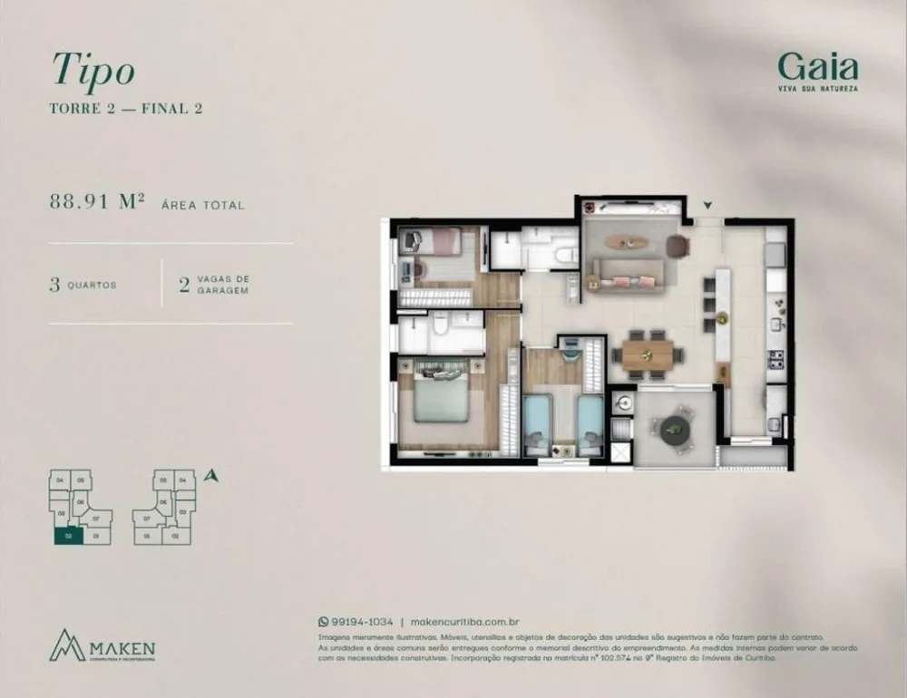 Apartamento, 2 quartos, 68 m² - Foto 2