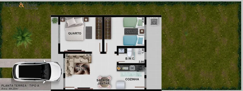 Casa, 2 quartos, 49 m² - Foto 1