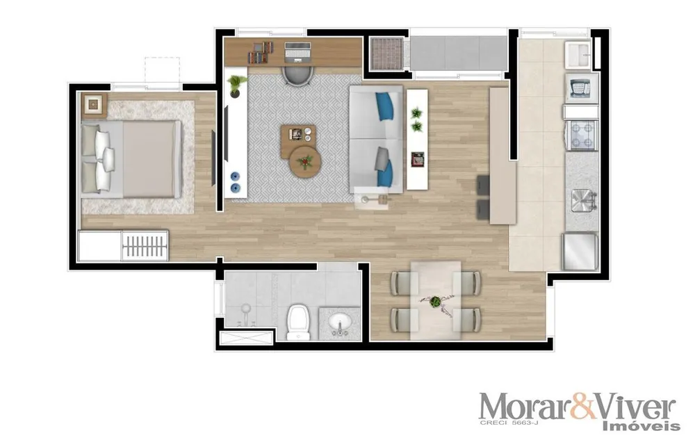 Apartamento, 2 quartos, 44 m² - Foto 1