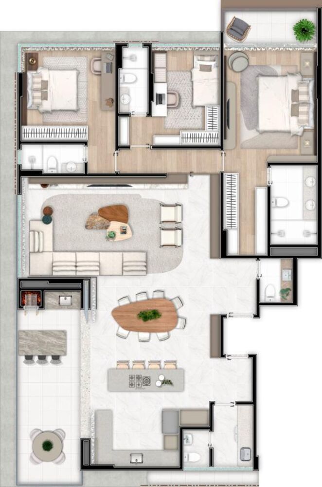 Apartamento à venda com 3 quartos, 210m² - Foto 4