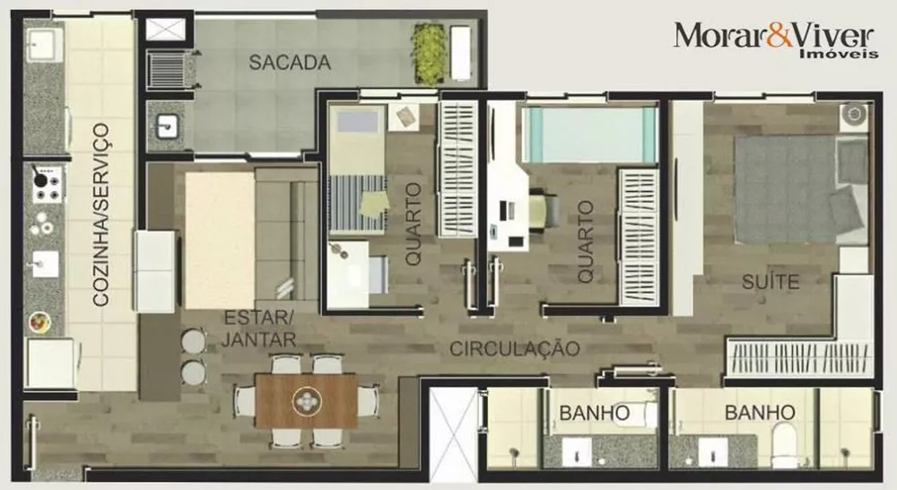 Apartamento à venda com 3 quartos, 87m² - Foto 3