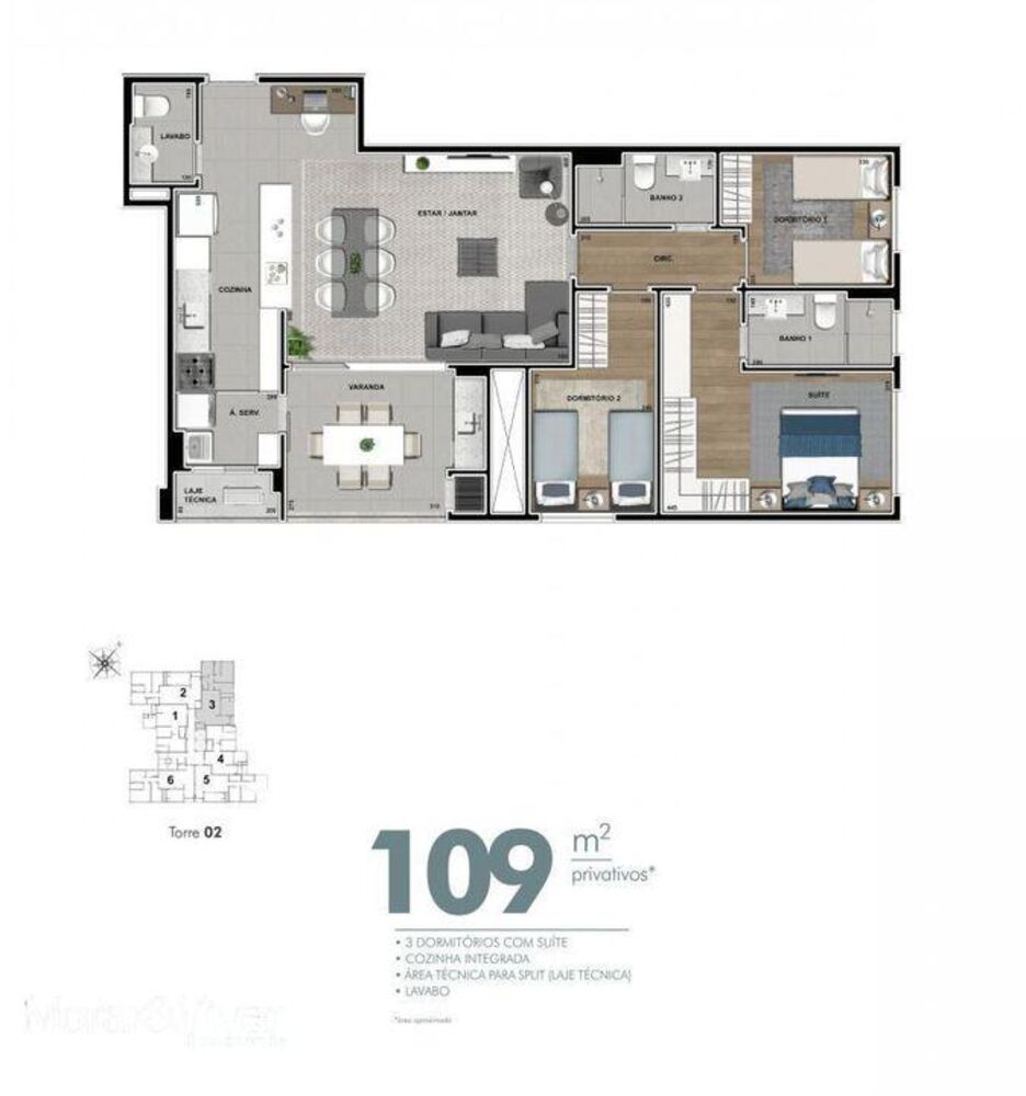Apartamento, 3 quartos, 96 m² - Foto 3
