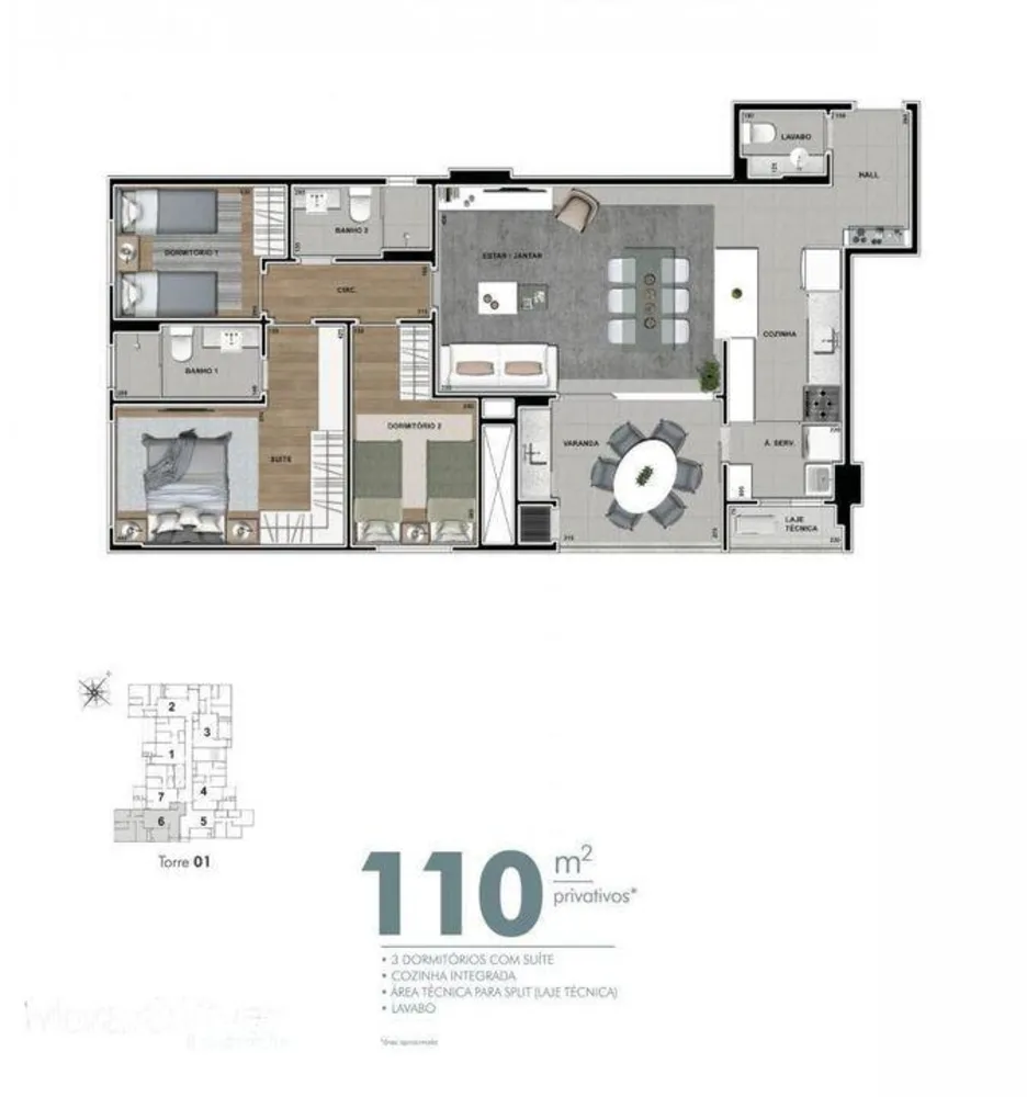Apartamento, 3 quartos, 96 m² - Foto 7