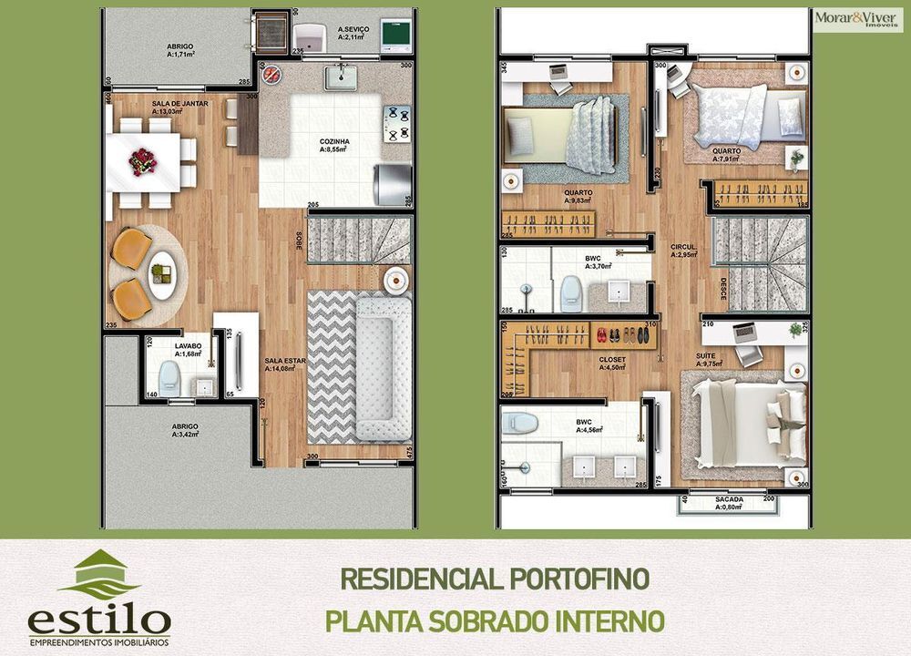 Sobrado, 3 quartos, 111 m² - Foto 1