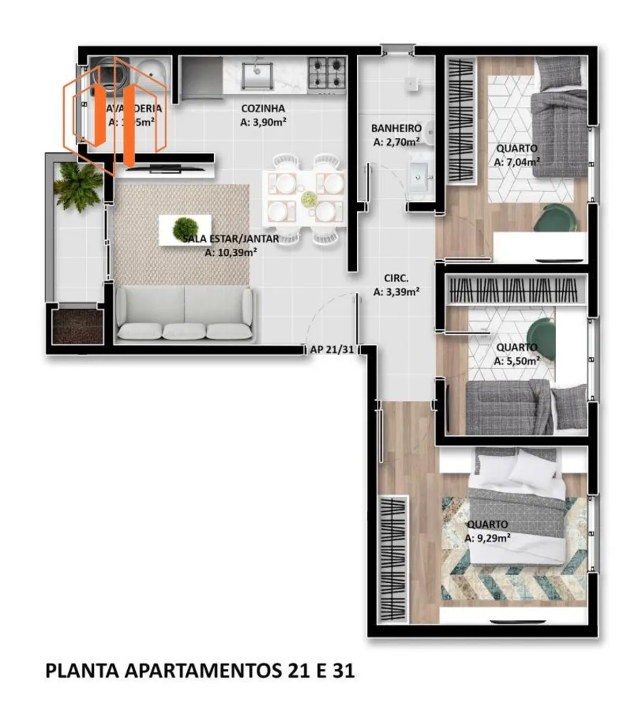 Apartamento, 3 quartos, 55 m² - Foto 10