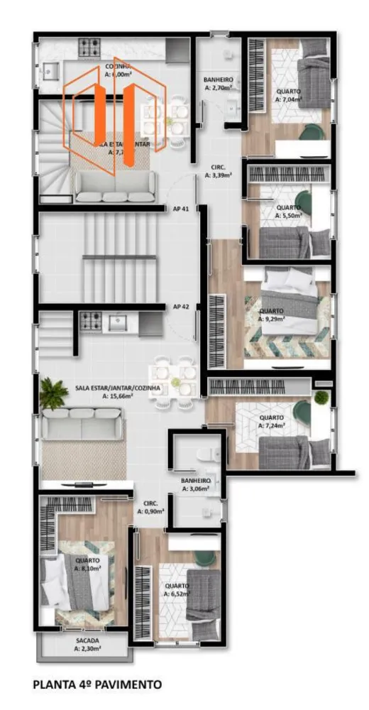 Apartamento, 3 quartos, 55 m² - Foto 16