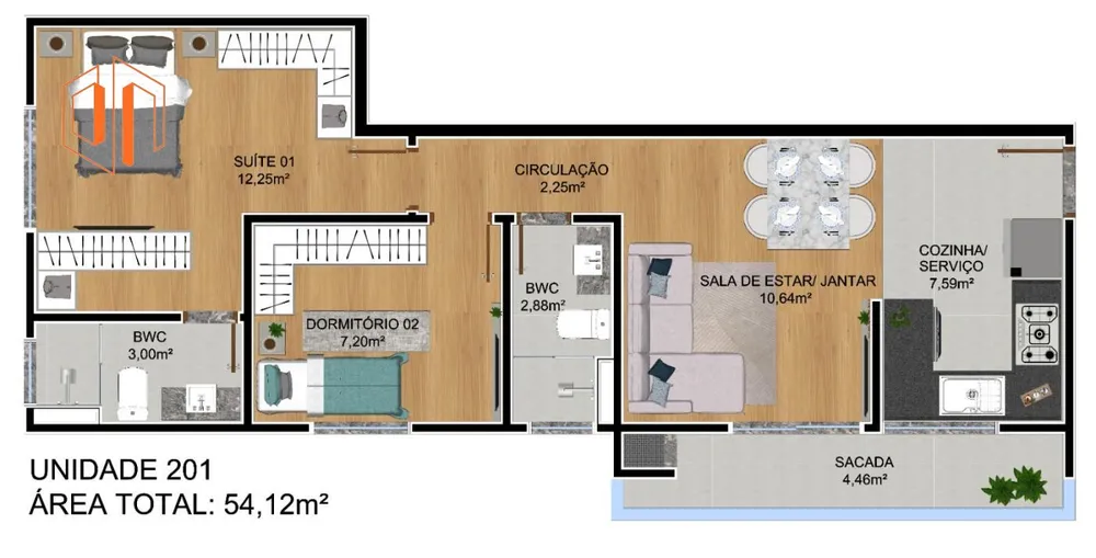 Apartamento, 2 quartos, 47 m² - Foto 3