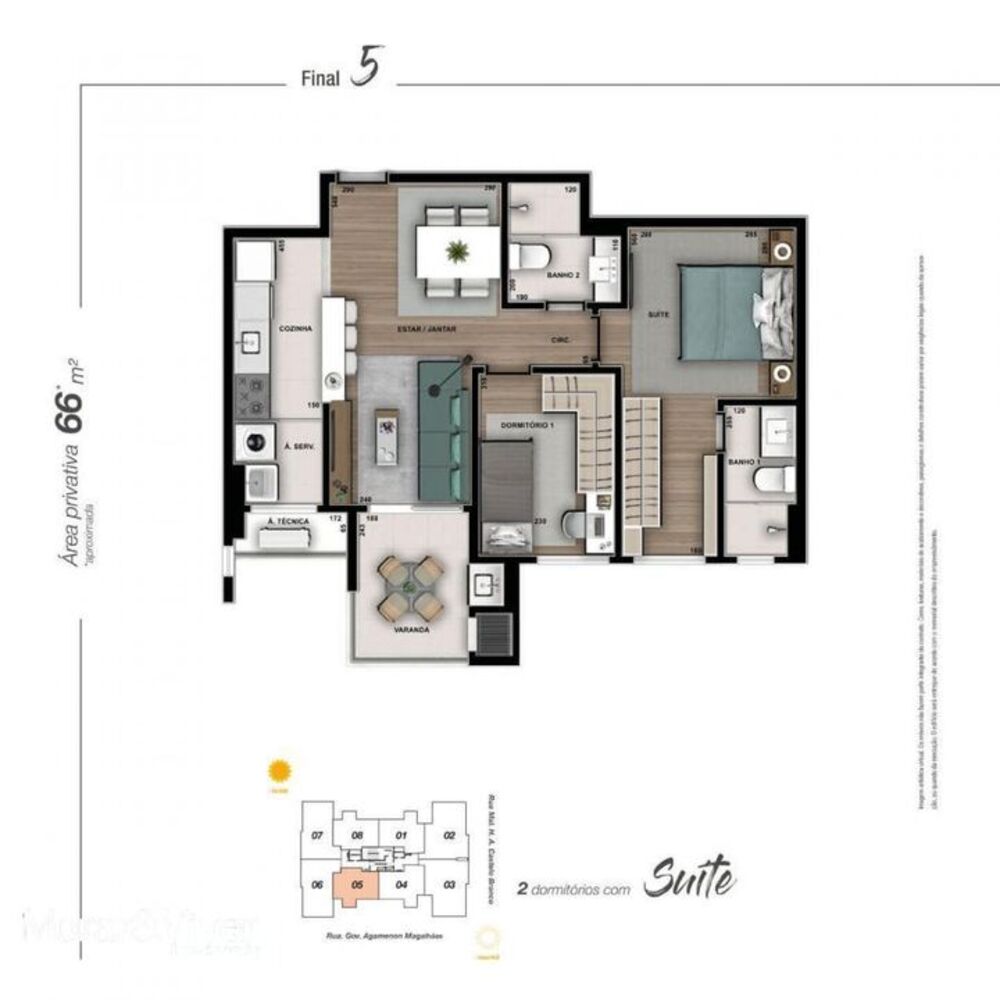 Apartamento à venda com 2 quartos, 66m² - Foto 9