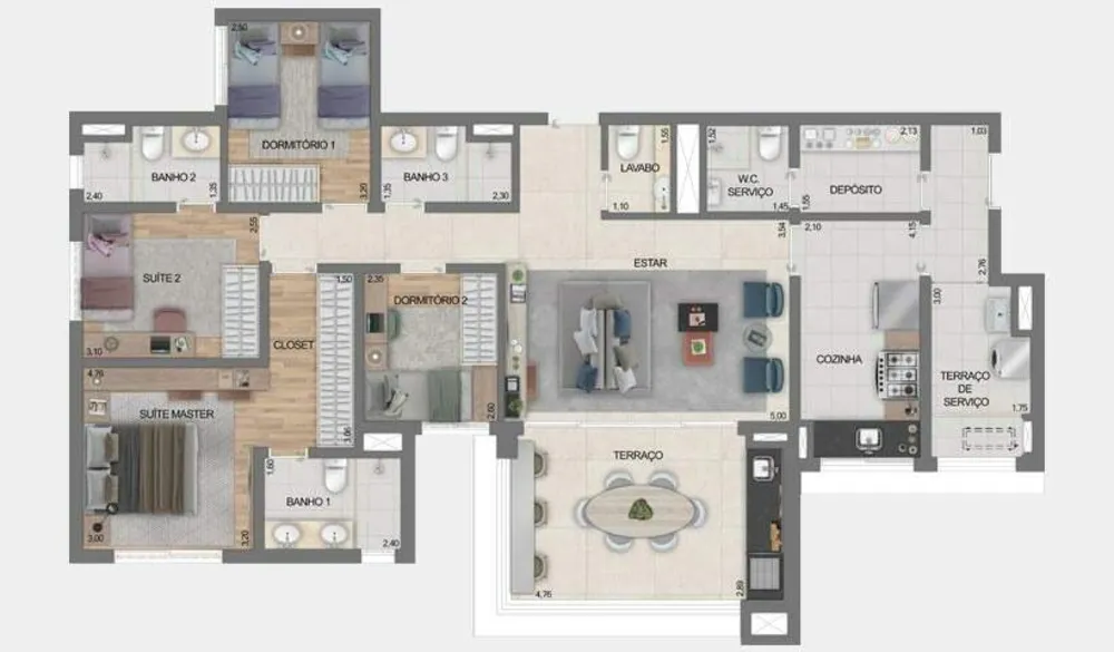 Apartamento, 3 quartos, 130 m² - Foto 3