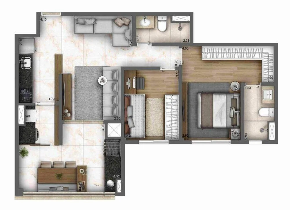 Apartamento, 2 quartos, 67 m² - Foto 8