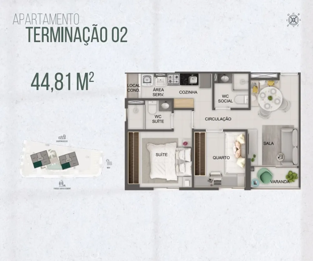 Apartamento, 2 quartos, 44 m² - Foto 14