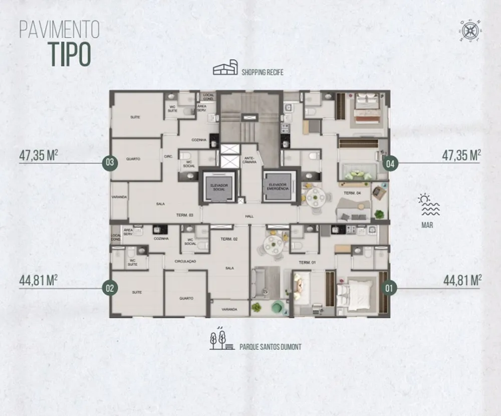 Apartamento, 2 quartos, 44 m² - Foto 13