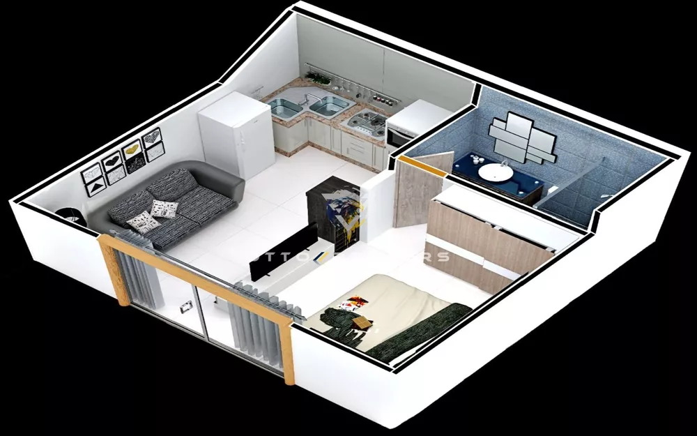 Flat/Apart Hotel, 1 quarto, 45 m² - Foto 4