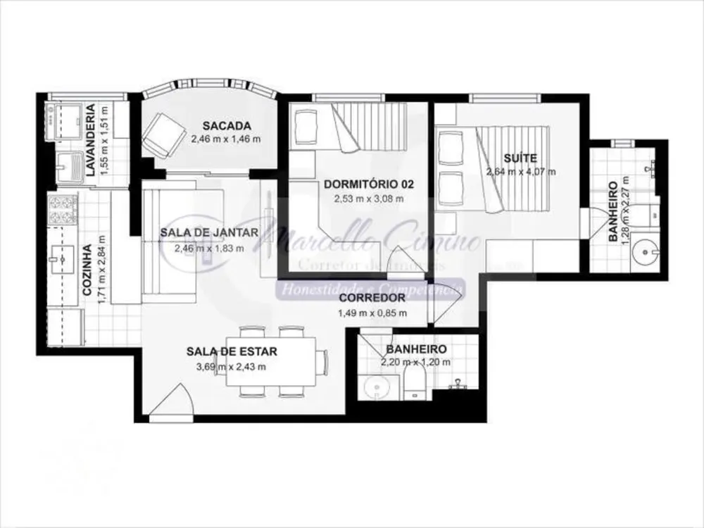 Apartamento, 2 quartos, 53 m² - Foto 1