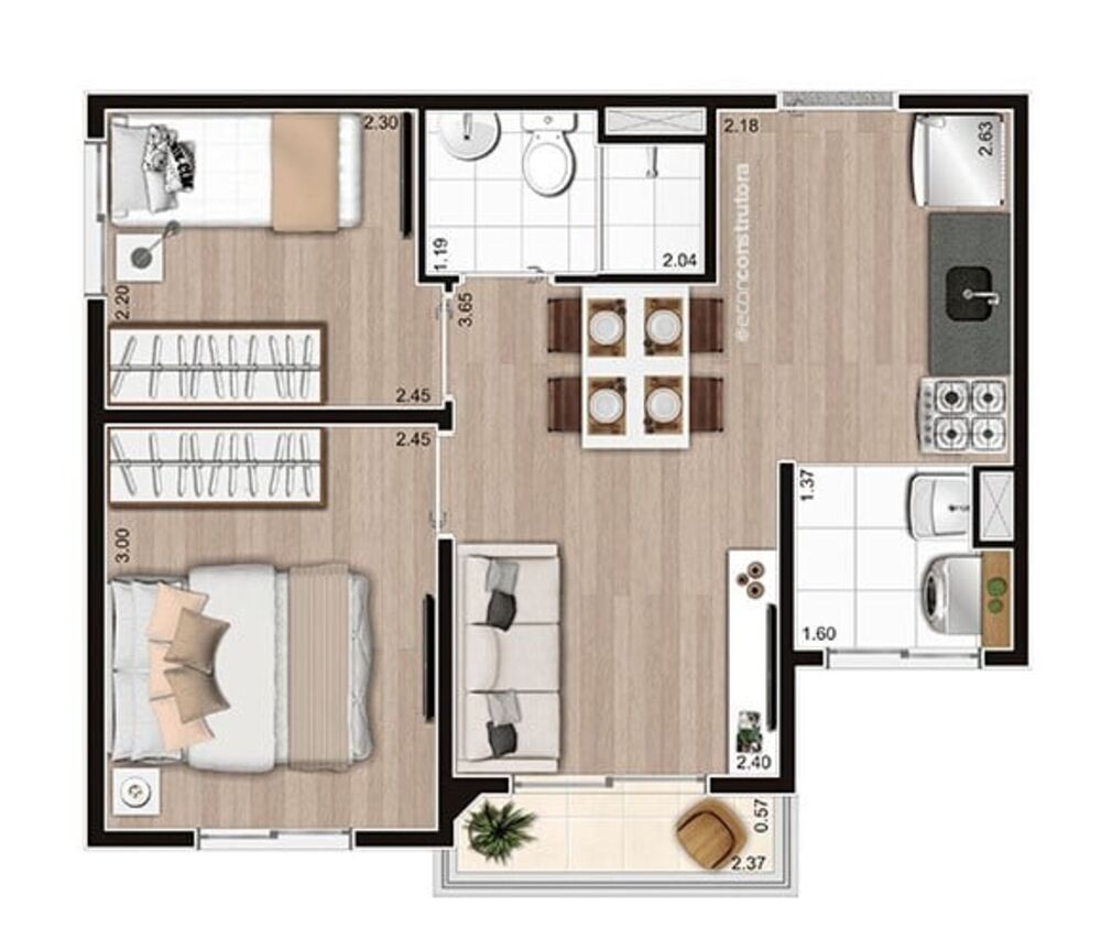 Apartamento, 2 quartos, 37 m² - Foto 1