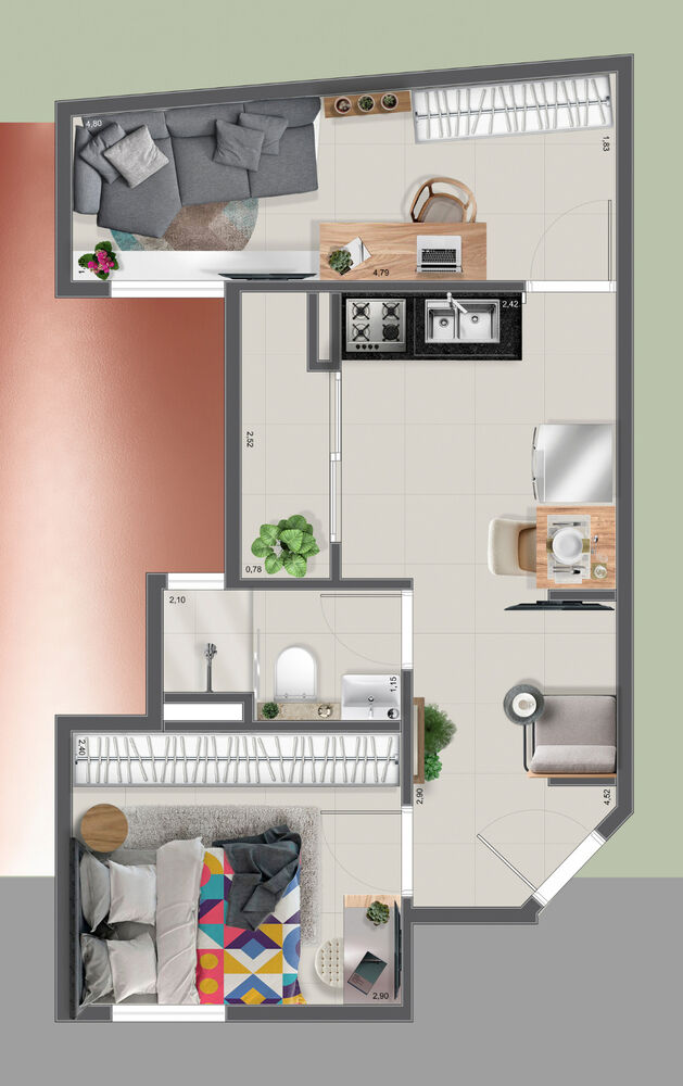 Apartamento, 1 quarto, 35 m² - Foto 21