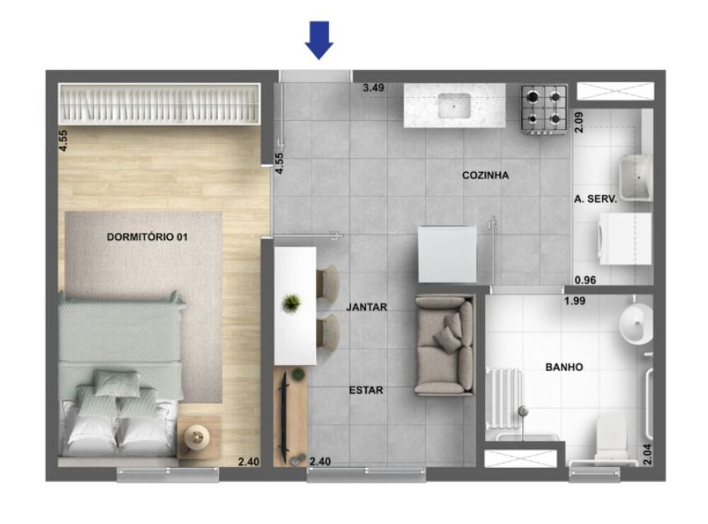 Apartamento, 2 quartos, 35 m² - Foto 12