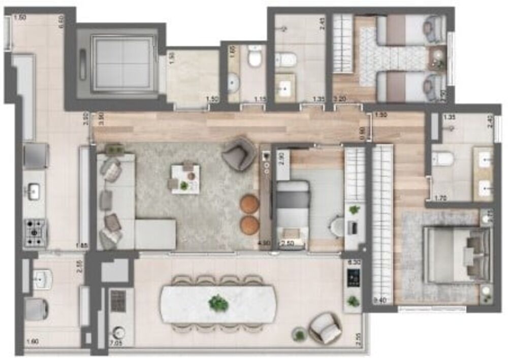 Apartamento, 2 quartos, 45 m² - Foto 3