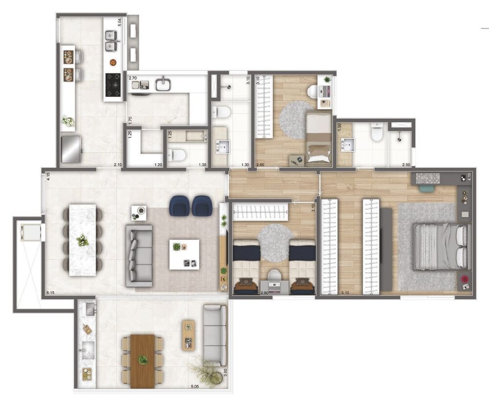 Apartamento, 3 quartos, 121 m² - Foto 8