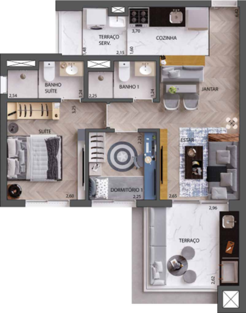 Apartamento, 1 quarto, 35 m² - Foto 16