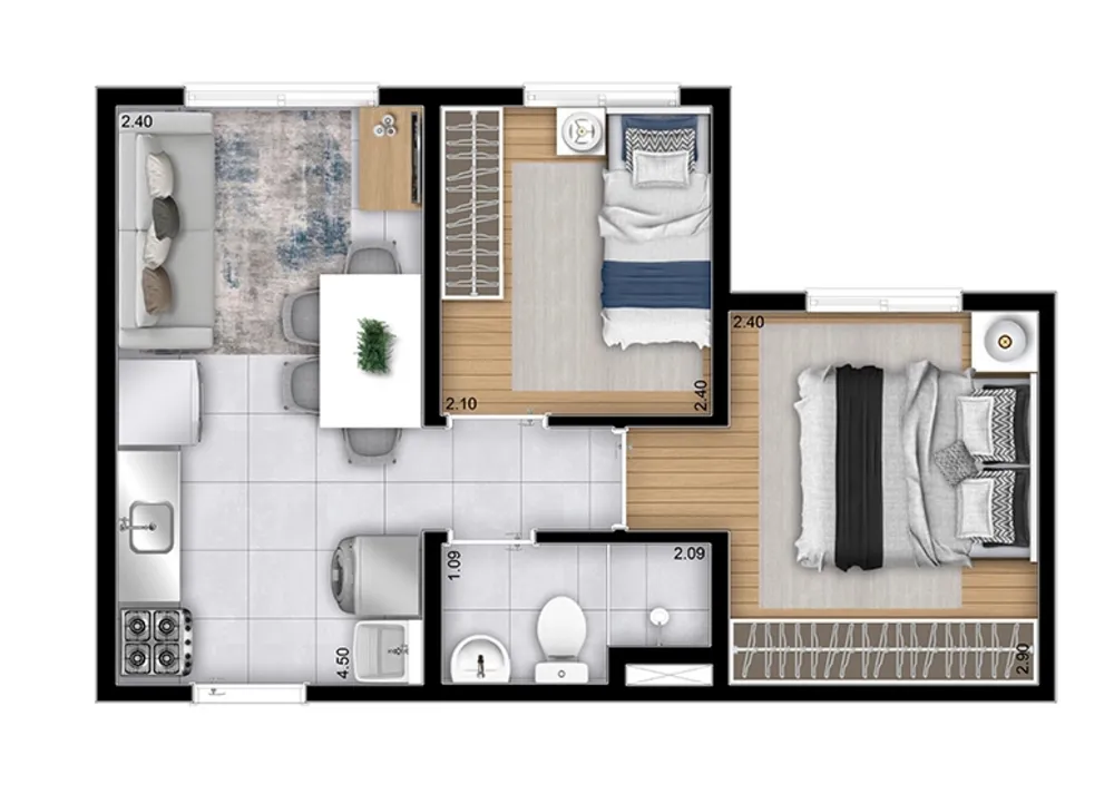 Apartamento, 2 quartos, 31 m² - Foto 11