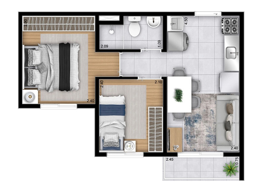 Apartamento, 2 quartos, 31 m² - Foto 8
