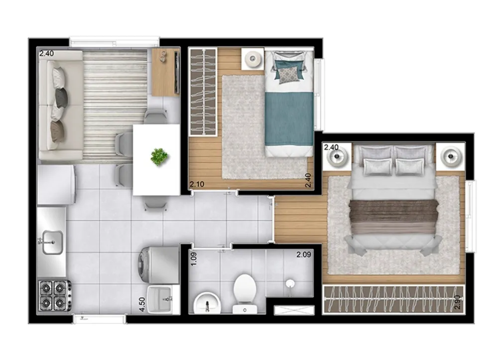 Apartamento, 2 quartos, 31 m² - Foto 10