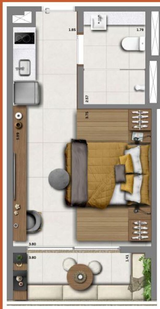 Apartamento, 1 quarto, 28 m² - Foto 6