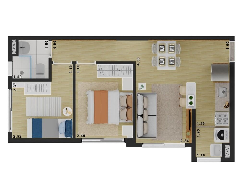 Apartamento, 1 quarto, 31 m² - Foto 2