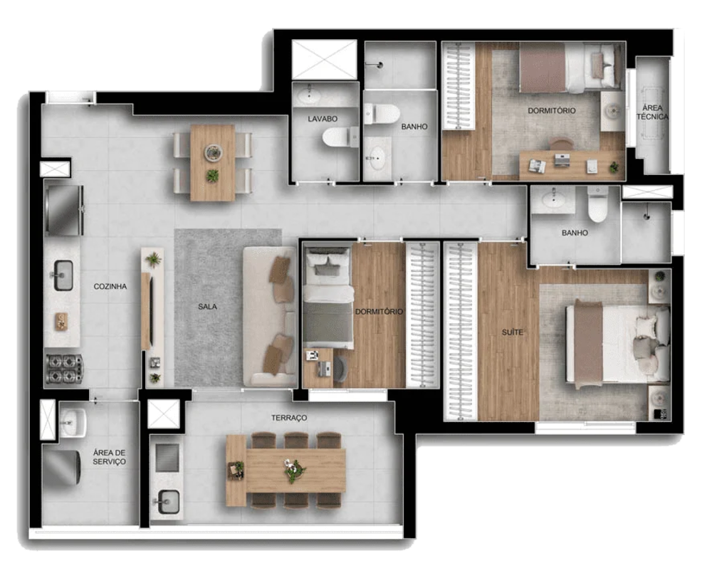 Apartamento, 3 quartos, 90 m² - Foto 1