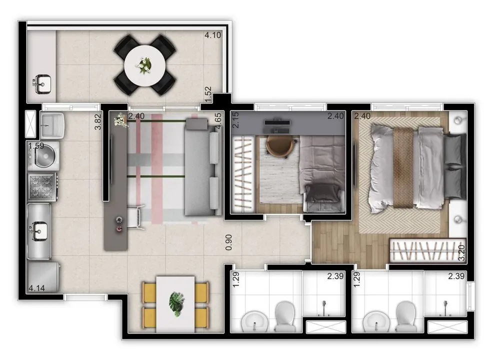Apartamento, 2 quartos, 52 m² - Foto 16