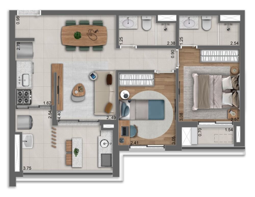 Apartamento, 3 quartos, 77 m² - Foto 7