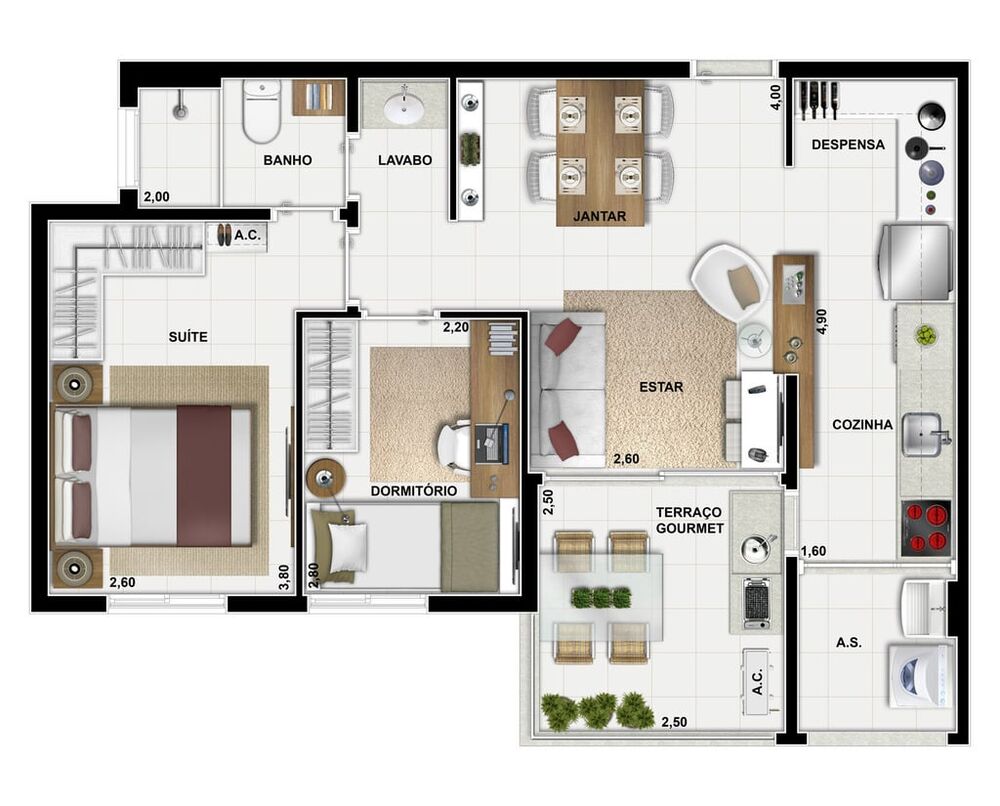 Apartamento, 3 quartos, 58 m² - Foto 2