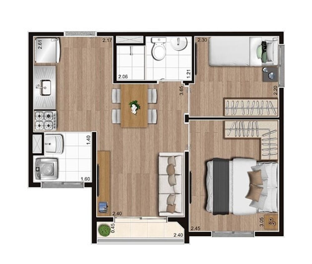 Apartamento, 2 quartos, 37 m² - Foto 6