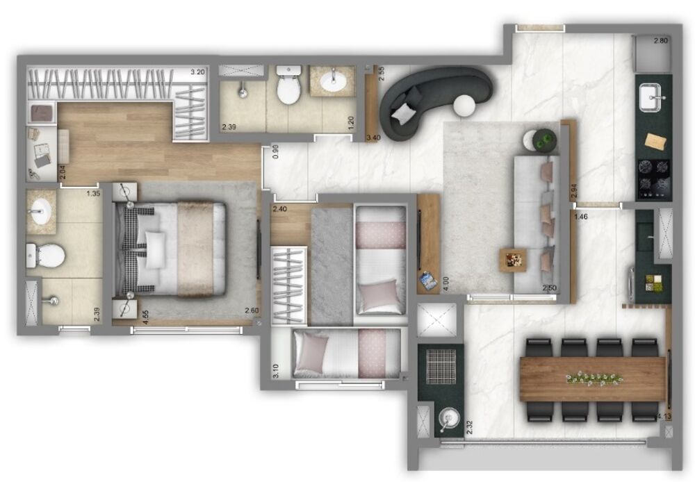 Apartamento à venda com 2 quartos, 114m² - Foto 7