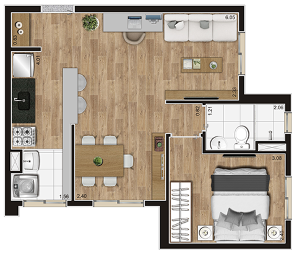 Apartamento, 2 quartos, 41 m² - Foto 9