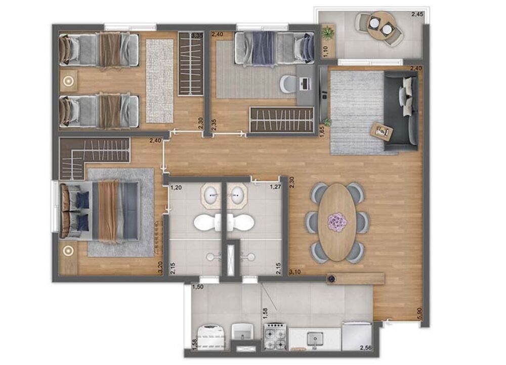 Apartamento, 2 quartos, 47 m² - Foto 6