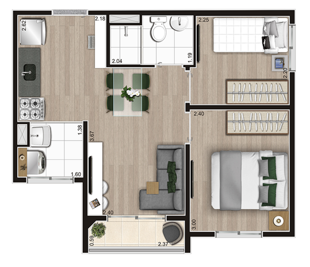 Apartamento, 2 quartos, 37 m² - Foto 5