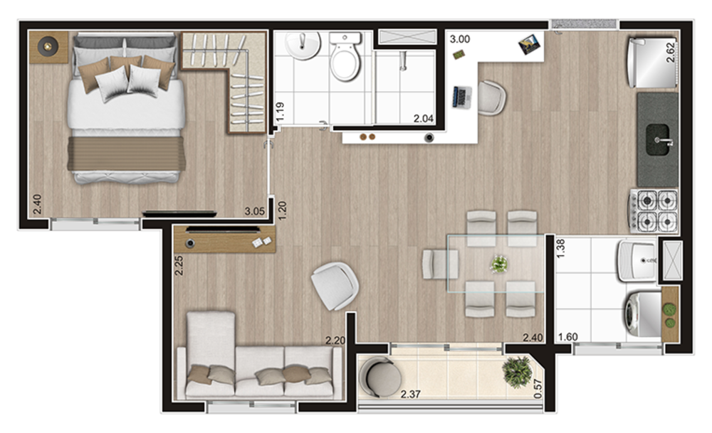 Apartamento, 2 quartos, 37 m² - Foto 7