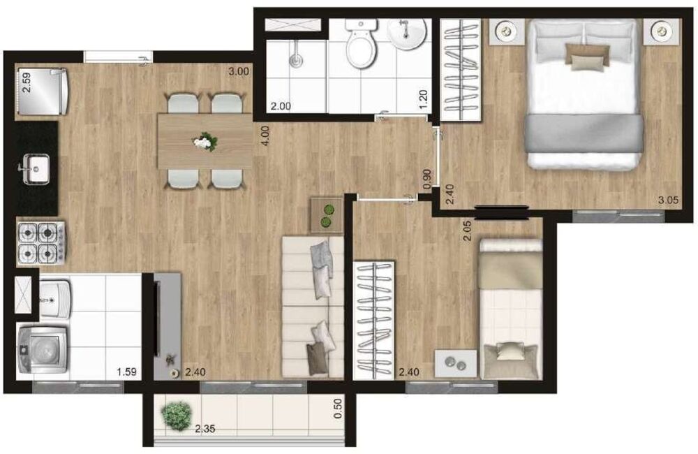 Apartamento, 2 quartos, 42 m² - Foto 1