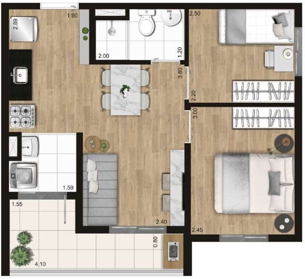 Apartamento, 2 quartos, 42 m² - Foto 4