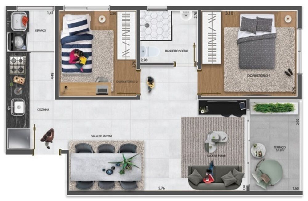Apartamento à venda com 2 quartos, 48m² - Foto 9