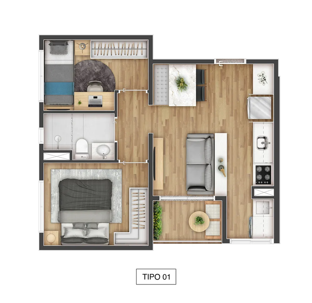 Apartamento, 2 quartos, 39 m² - Foto 8