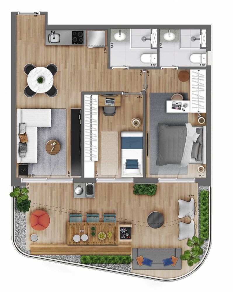 Apartamento à venda com 1 quarto, 43m² - Foto 7