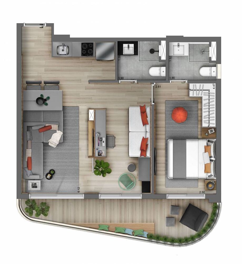 Apartamento à venda com 1 quarto, 43m² - Foto 6
